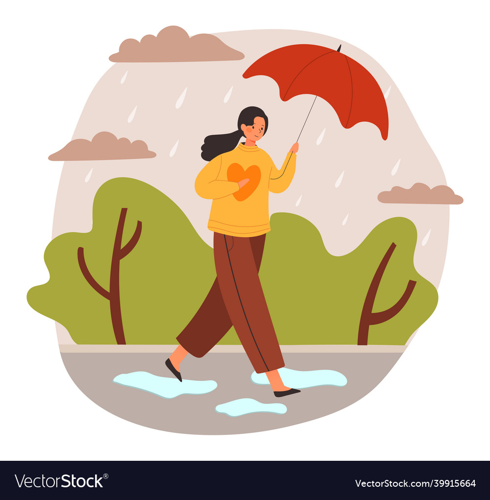 Woman with umbrella Royalty Free Vector Image - VectorStock