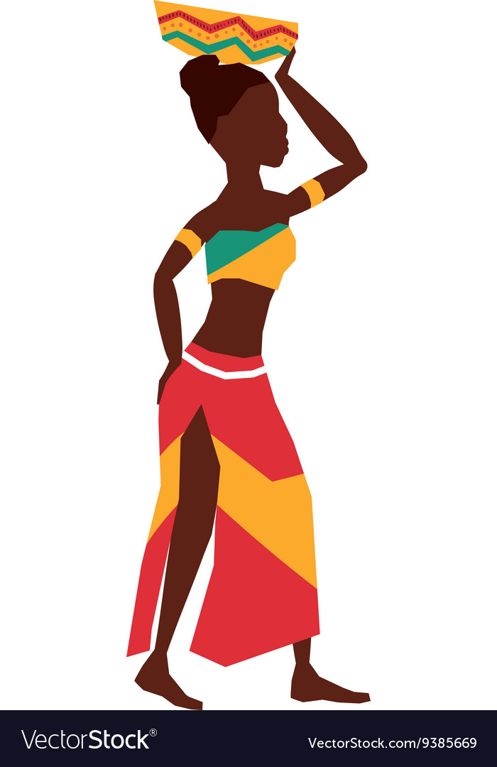 African woman icon descendant design