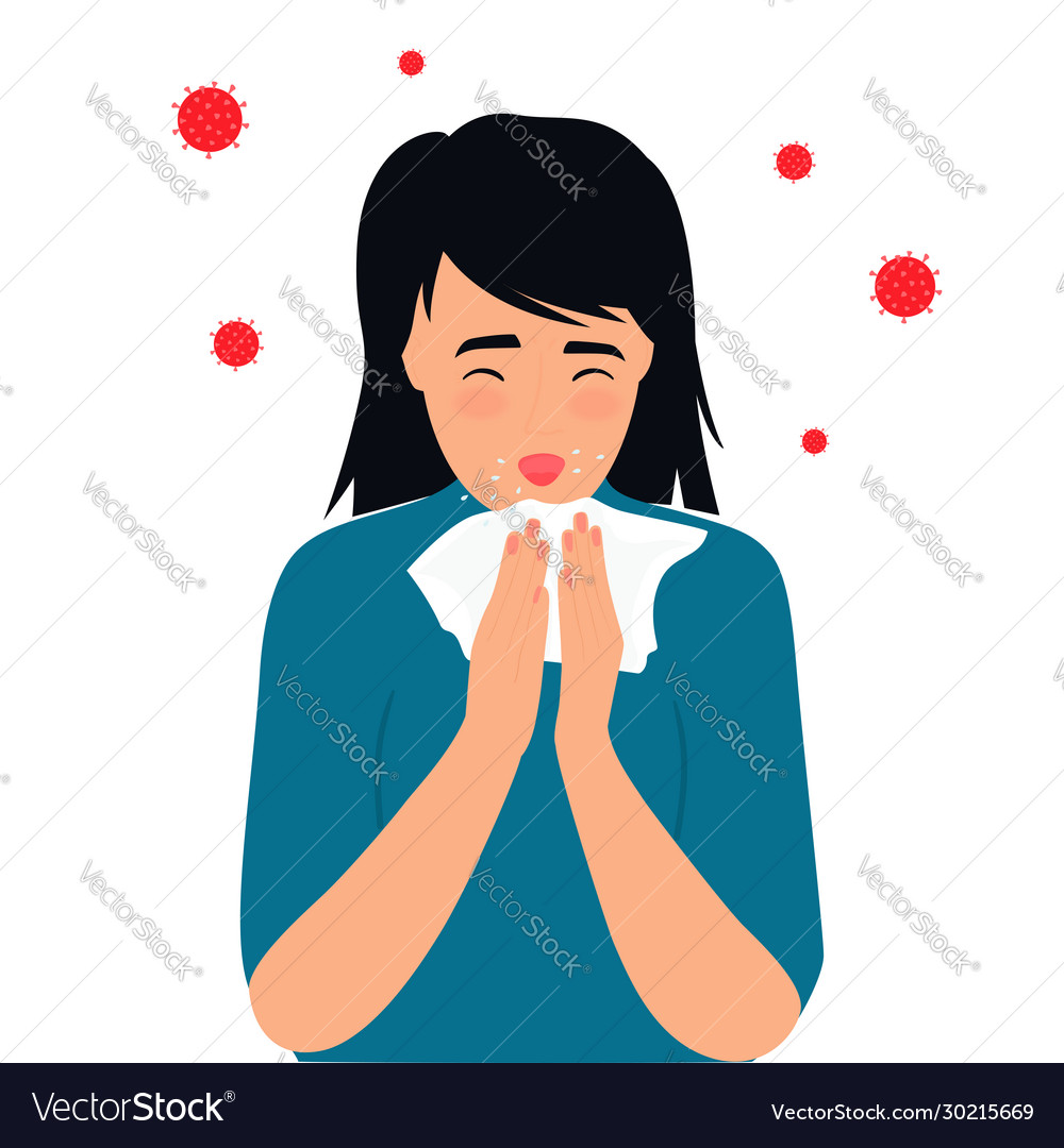 Covid19 19 Coronavirus Symptoms Kid Sneezes Vector Image