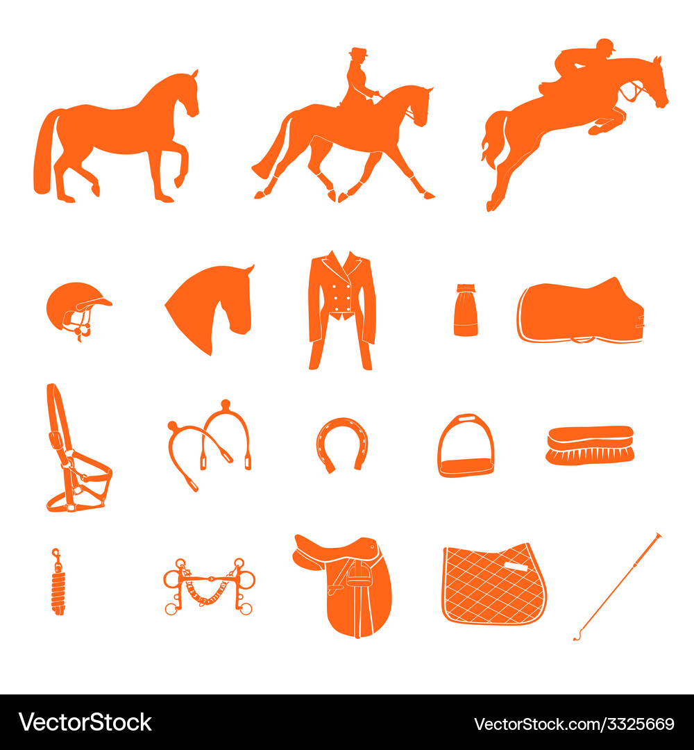 Equestrian Icon Set Royalty Free Vector Image - VectorStock