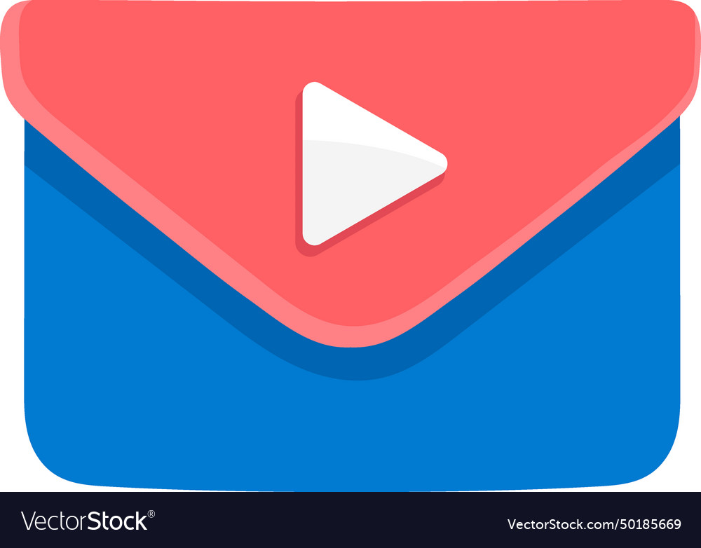 Flat design digital object multimedia email