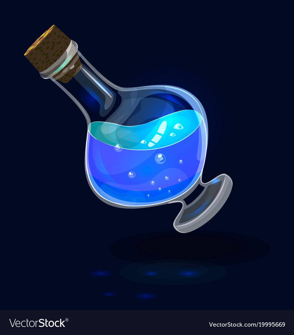 Glass bottle icon for fantasy game user interface