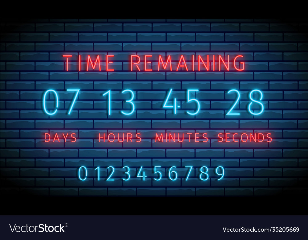 Neon Countdown Clock Timer