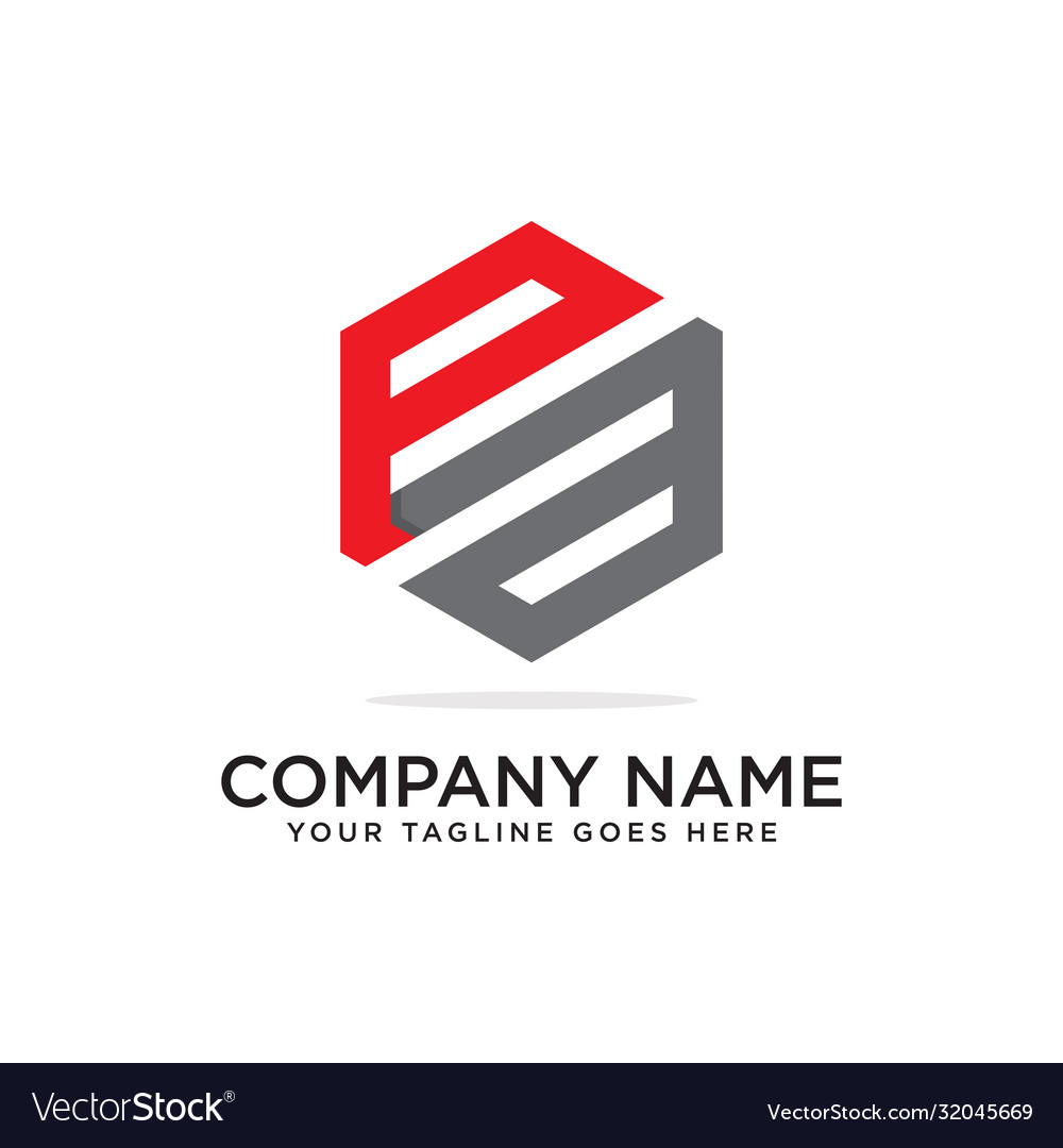 P and a logo design template initial