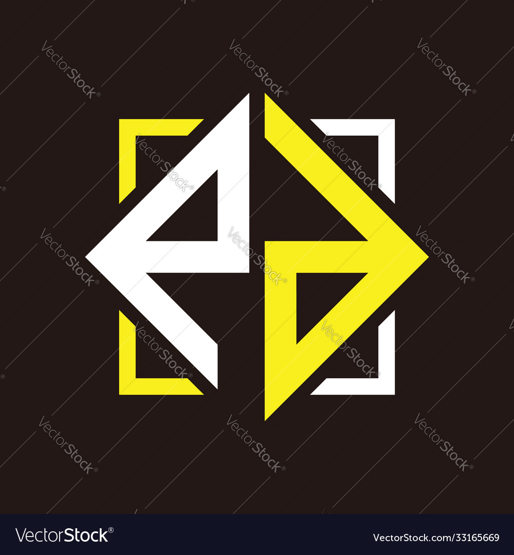 P d initials quadrangle monogram with square