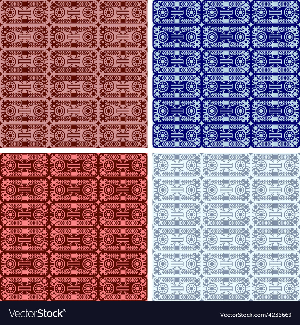 Seamless abstract art pattern set