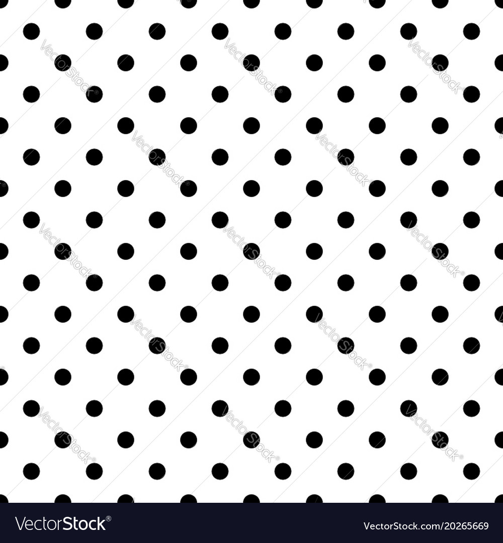 Seamless black polka dot pattern on white Vector Image