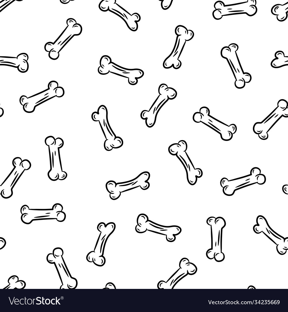 Seamless pattern with bones