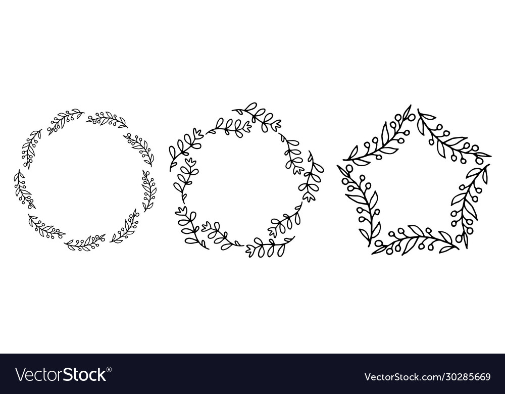 Set - frames with floral elements rustic vector image Set - frames with floral elements rustic