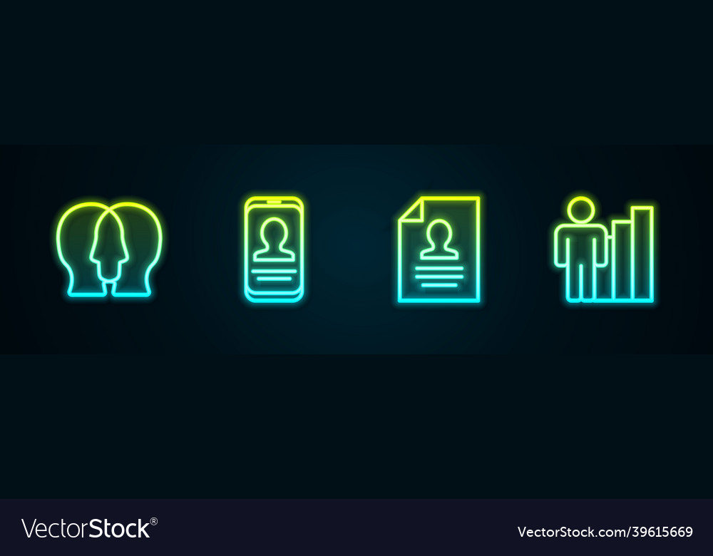 Set line project team base mobile with resume
