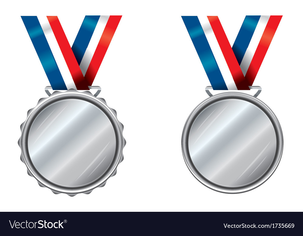 Silver medals Royalty Free Vector Image - VectorStock