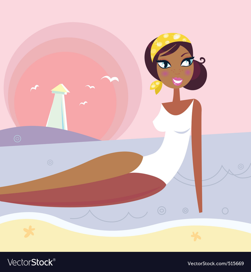 Summer woman lying in sea