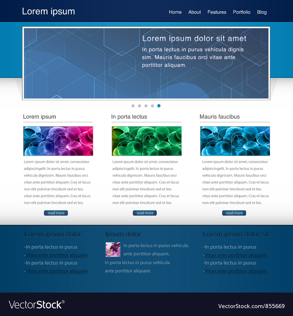 Website template Royalty Free Vector Image - VectorStock