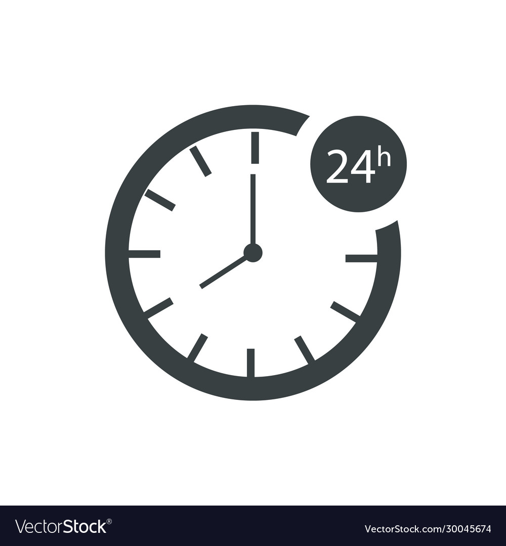A image clock that runs twenty-four hours vector image A image clock that runs twenty-four hours