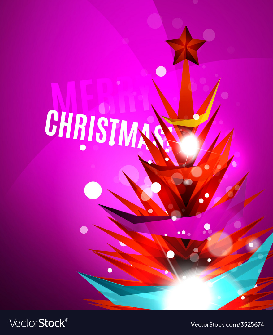 Colorful bright shiny christmas card