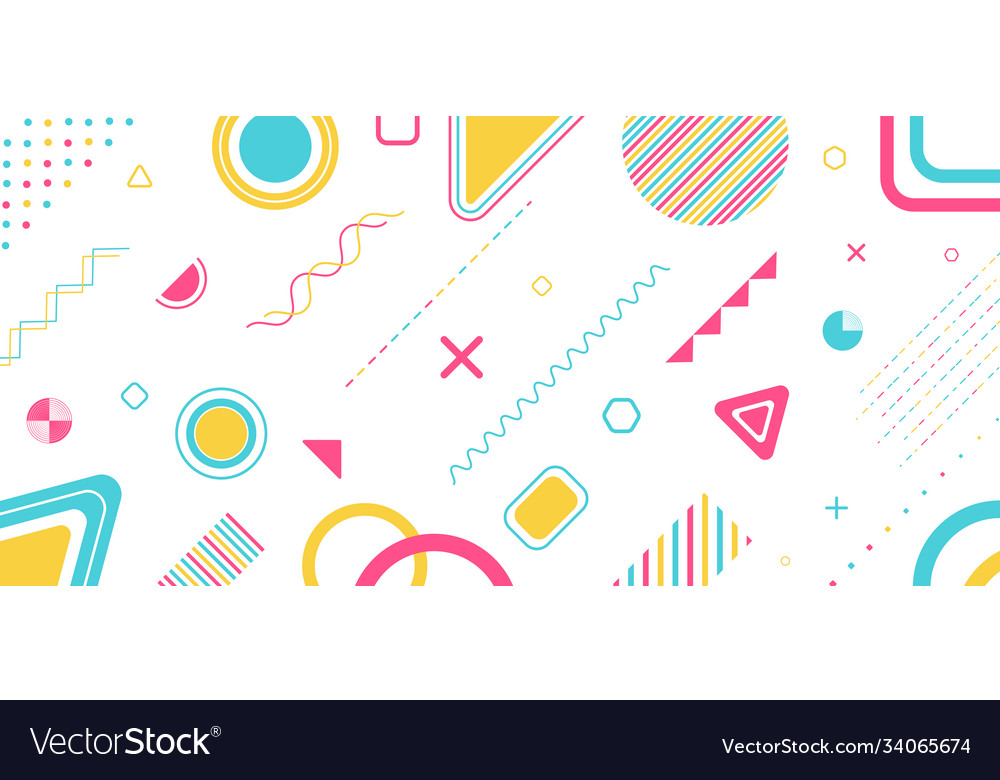 Geometric shape element colorful design concept vector image Geometric shape element colorful design concept