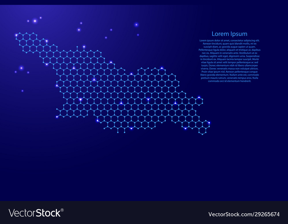 Georgia map from futuristic hexagonal shapes Vector Image