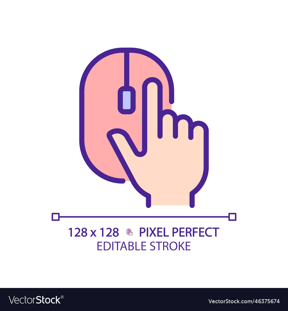 Hand with computer mouse pixel perfect rgb color