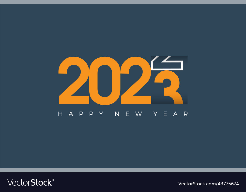 Happy new year 2023 with unique number
