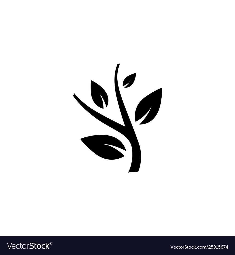 Plant icon in flat style for apps ui websites Vector Image