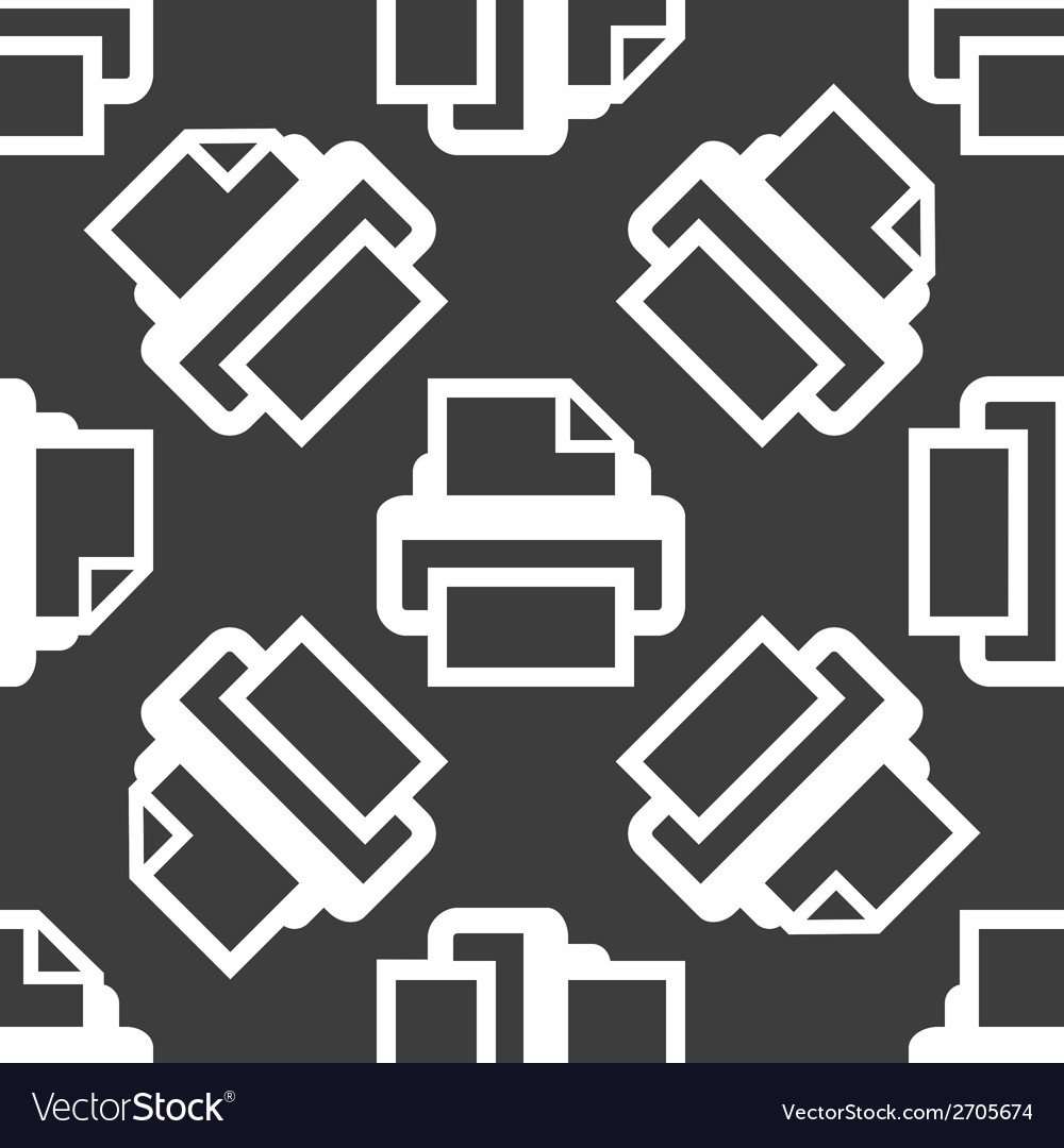 Printer web icon flat design seamless pattern