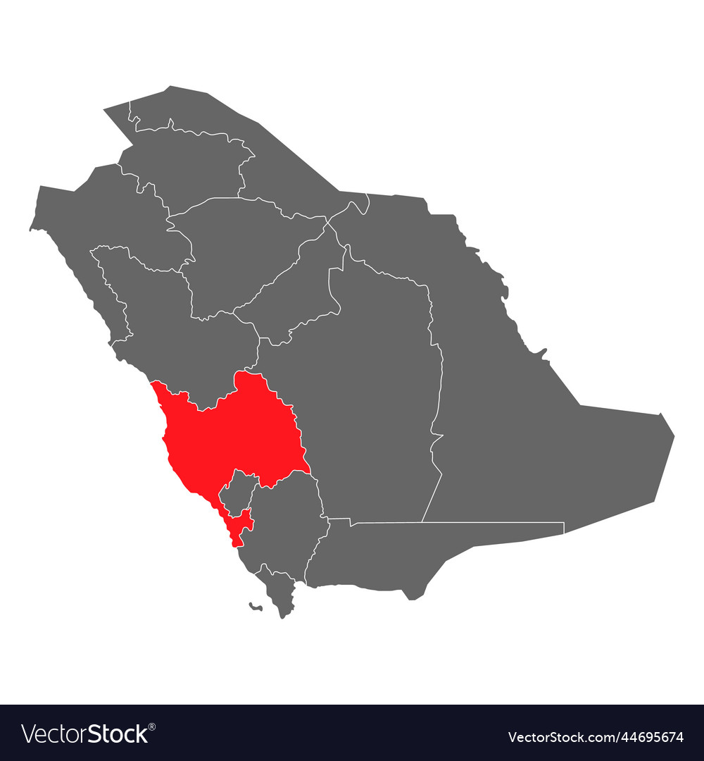 Saudi arabia makkah region high detailed map