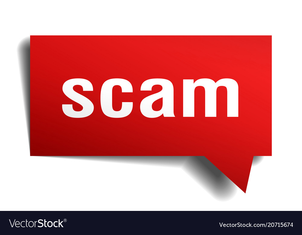 Scam red 3d speech bubble