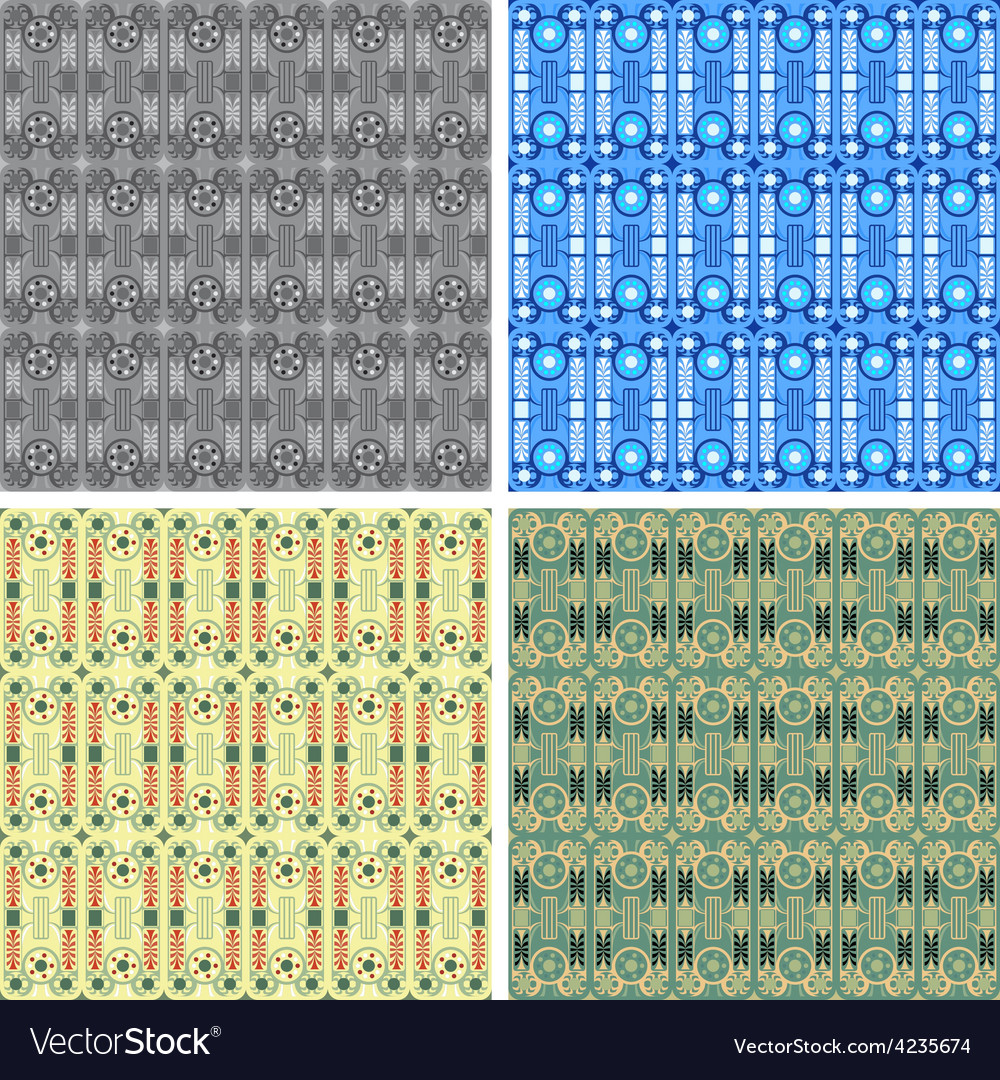 Seamless abstract art pattern set