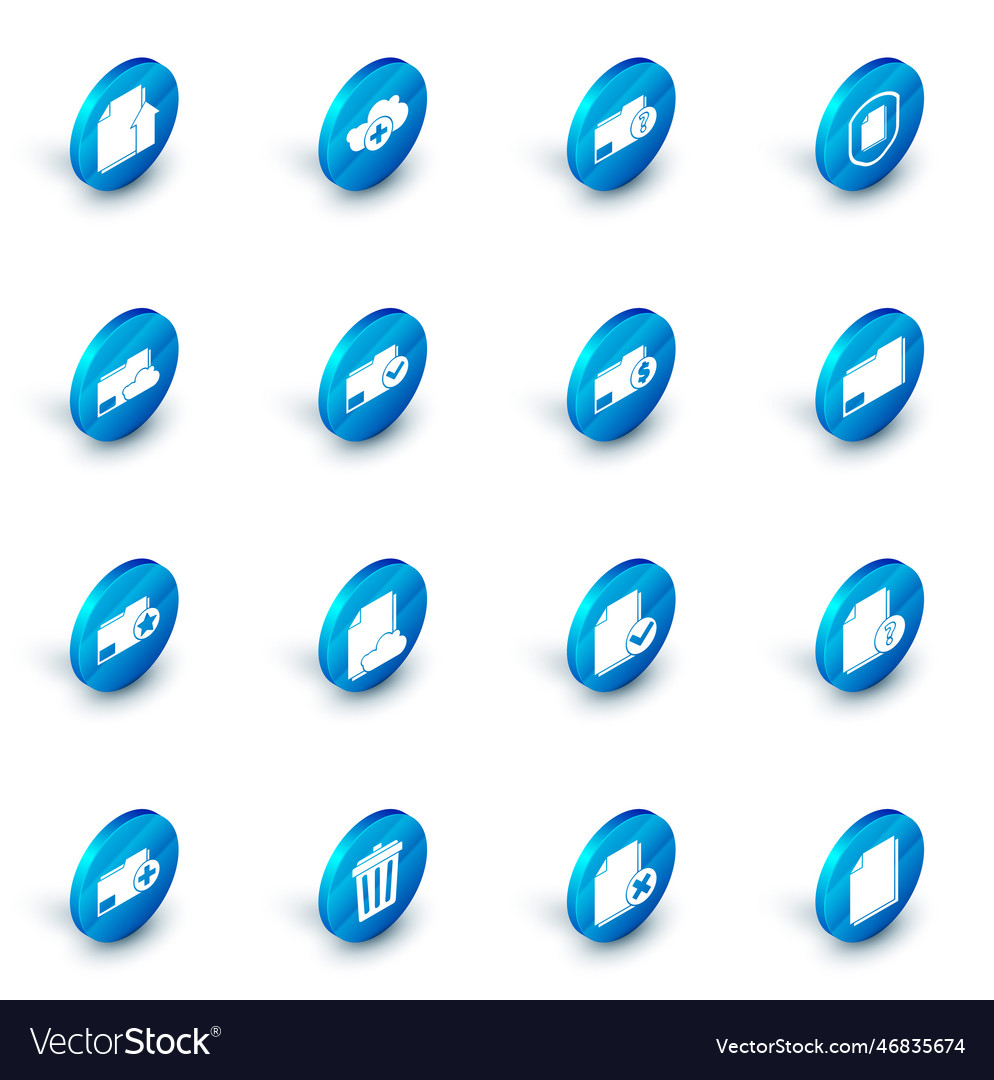 Set add cloud unknown document folder vector image Set add cloud unknown document folder