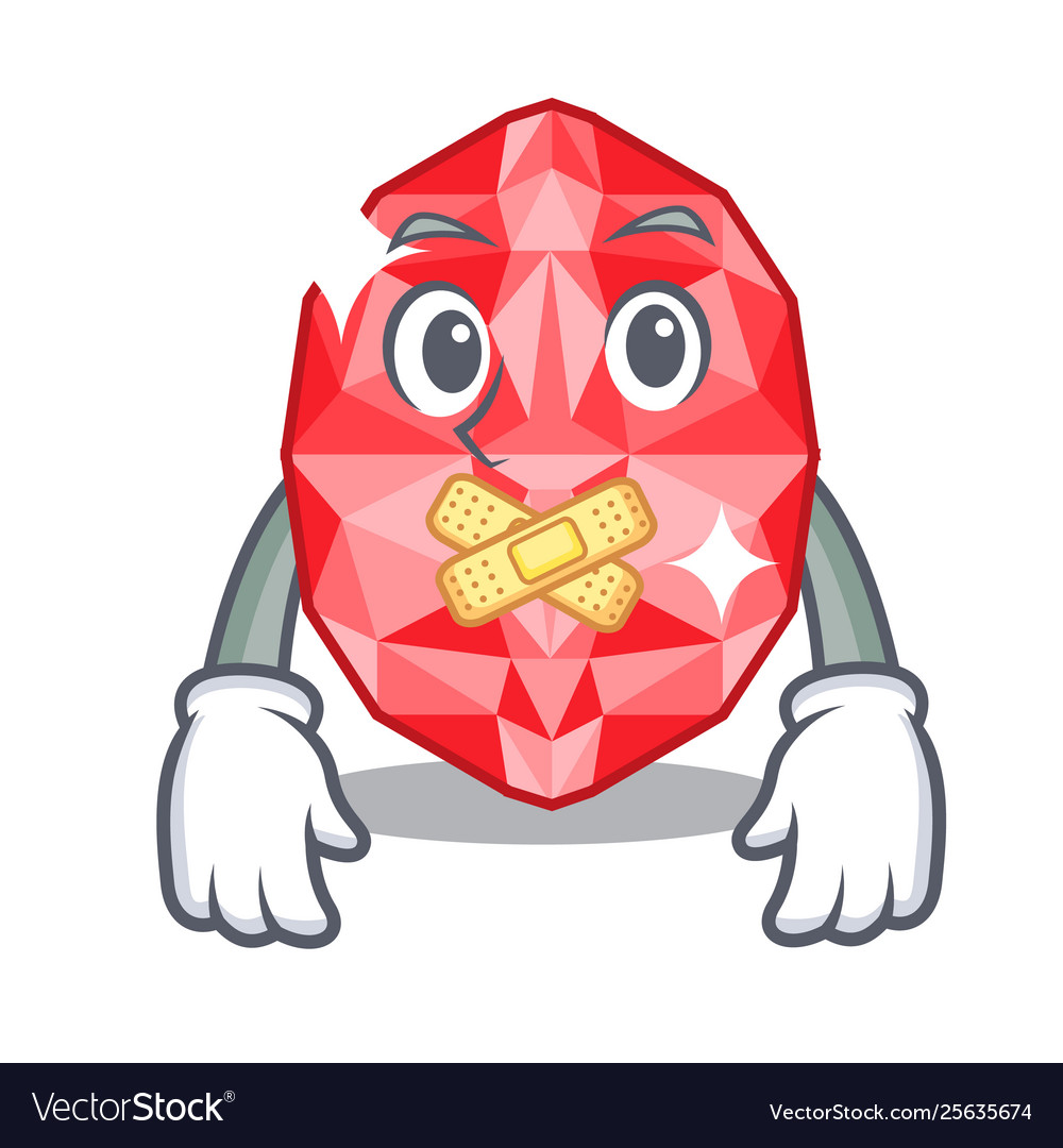 Silent ruby gems in mascot shape Vector Image Silent ruby gems in mascot shape