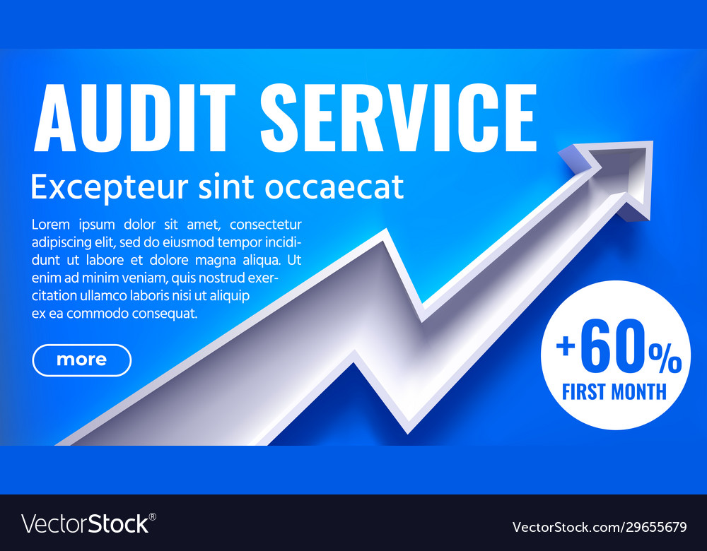 3d arrow with text audit service - creative vector image 3d arrow with text audit service - creative