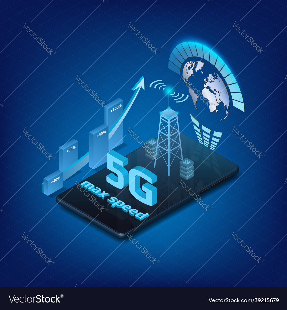 5g internet technology design element for website vector image 5g internet technology design element for website