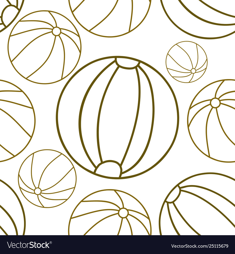 Ball beach pattern seamless design template Vector Image