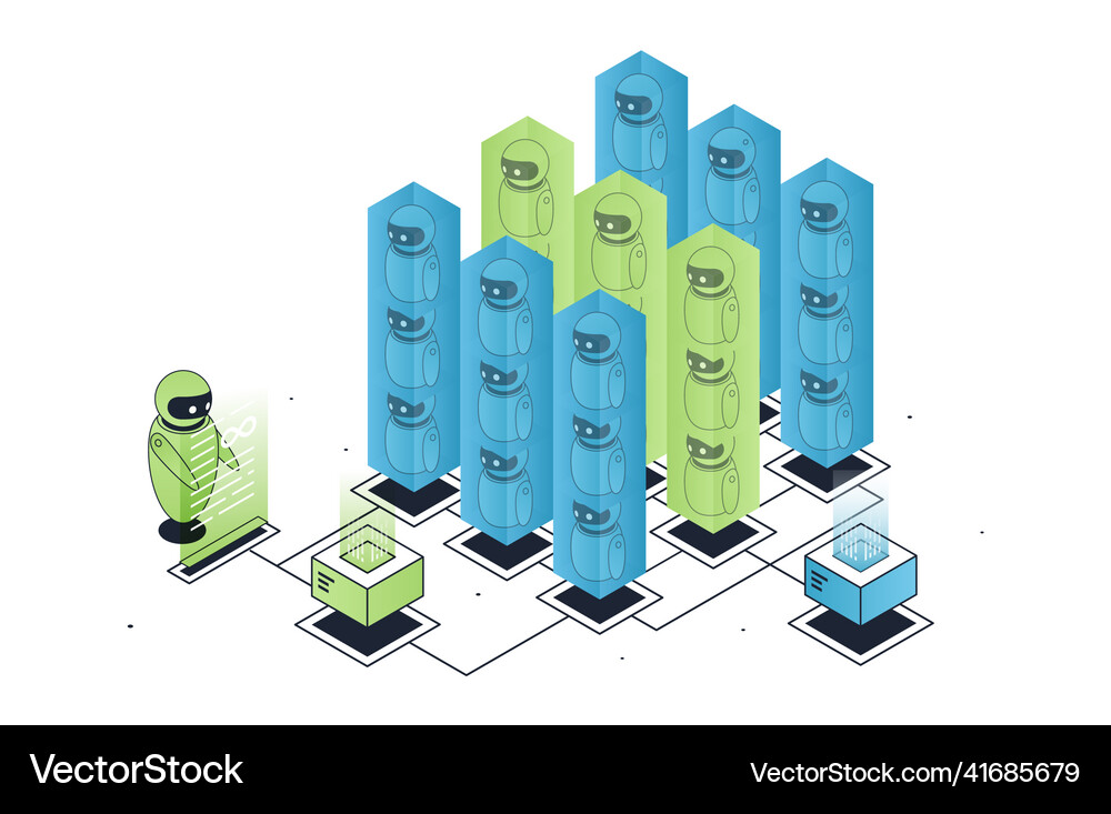 Bot center concept Royalty Free Vector Image - VectorStock