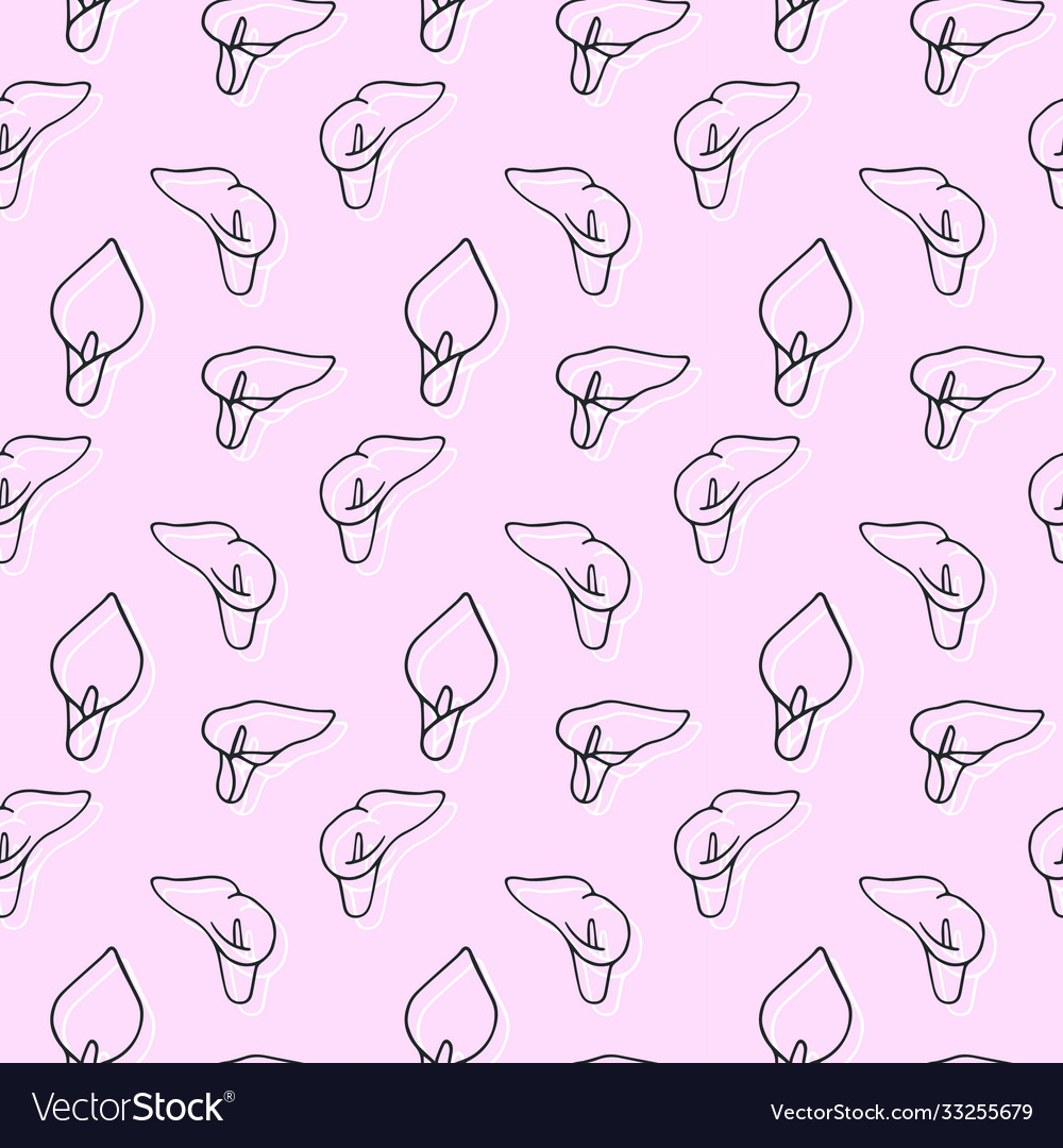 Calla lily floral repeat pattern design