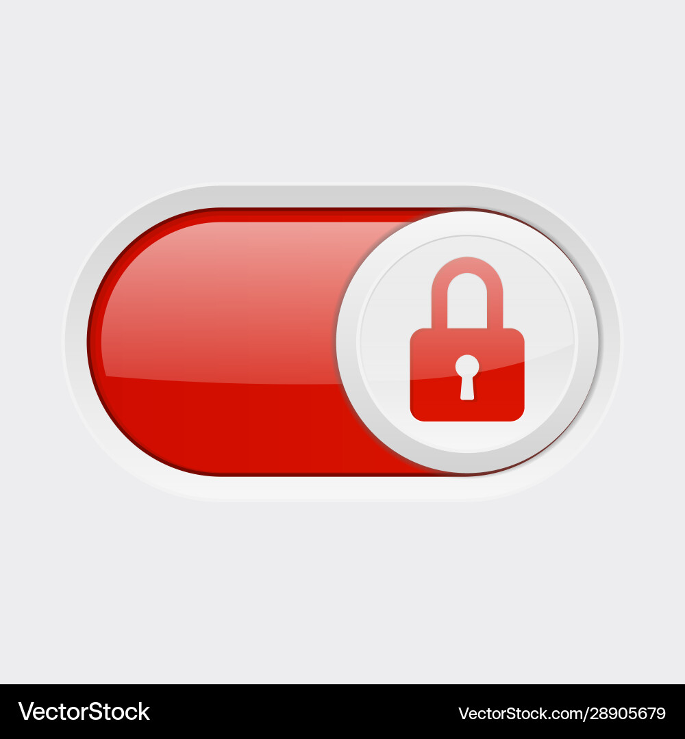 Closed button toggle switch red Royalty Free Vector Image