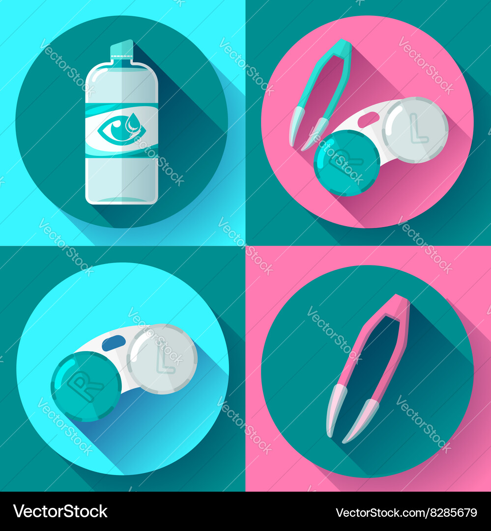 Contact lens case container daily solution Vector Image