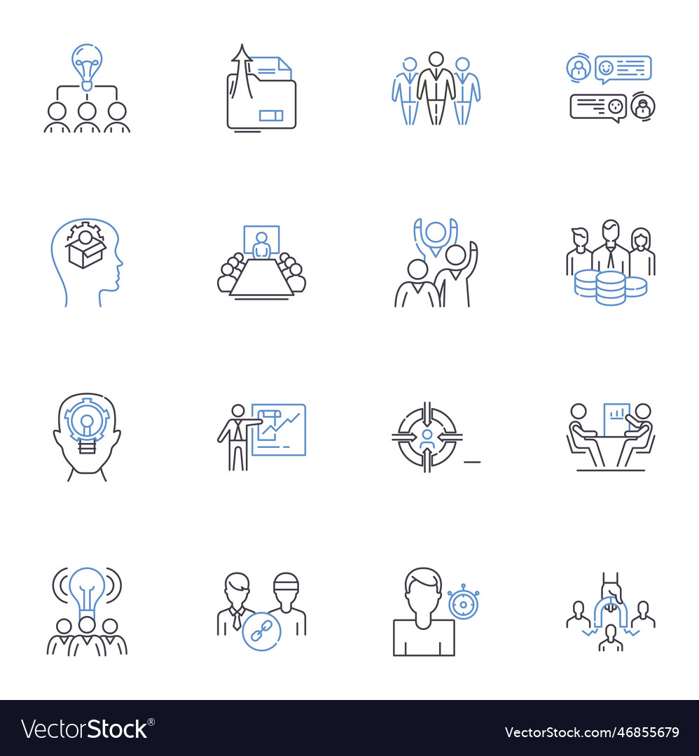 Execution ideation line icons collection Vector Image