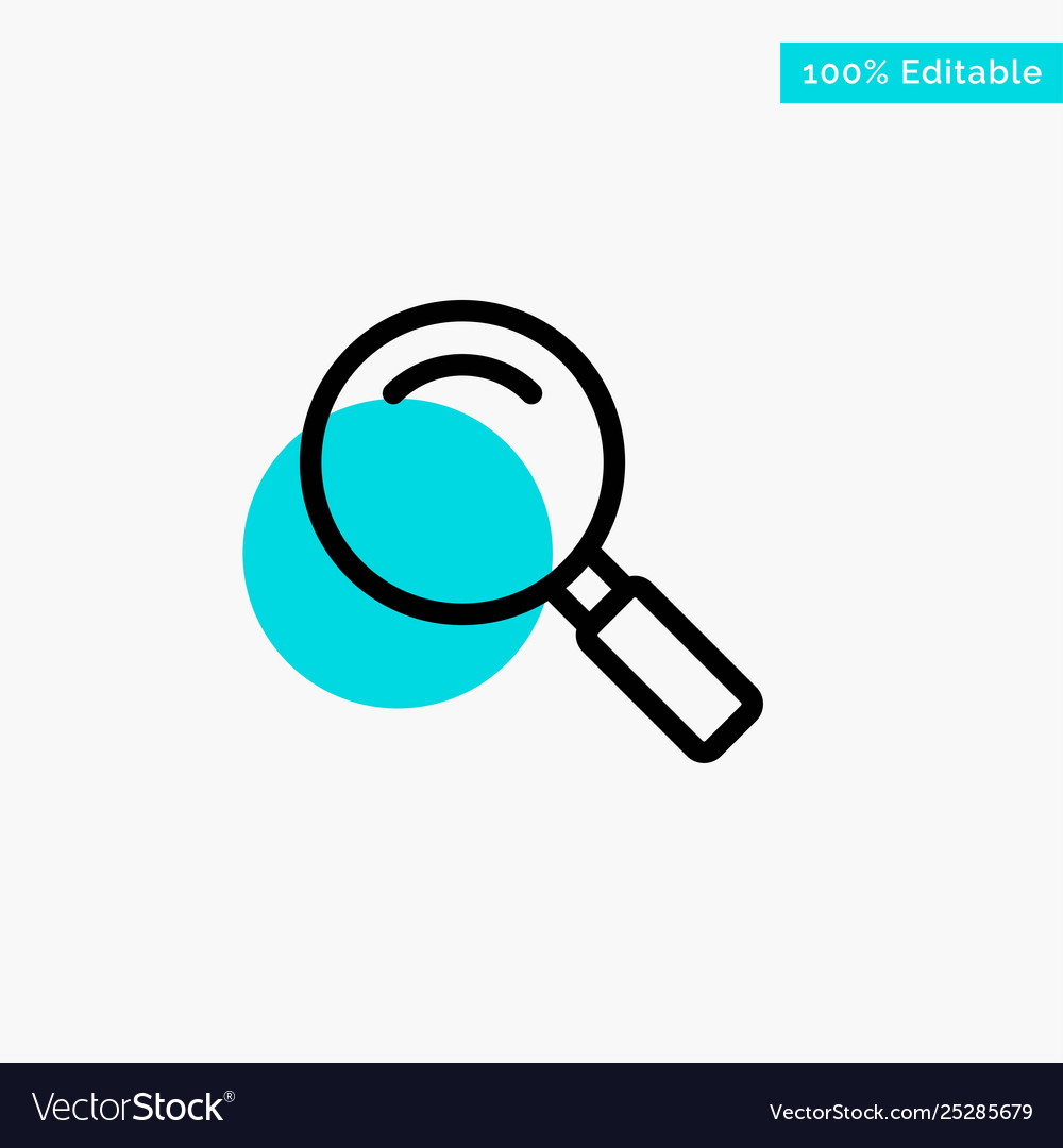 Glass look magnifying search turquoise highlight