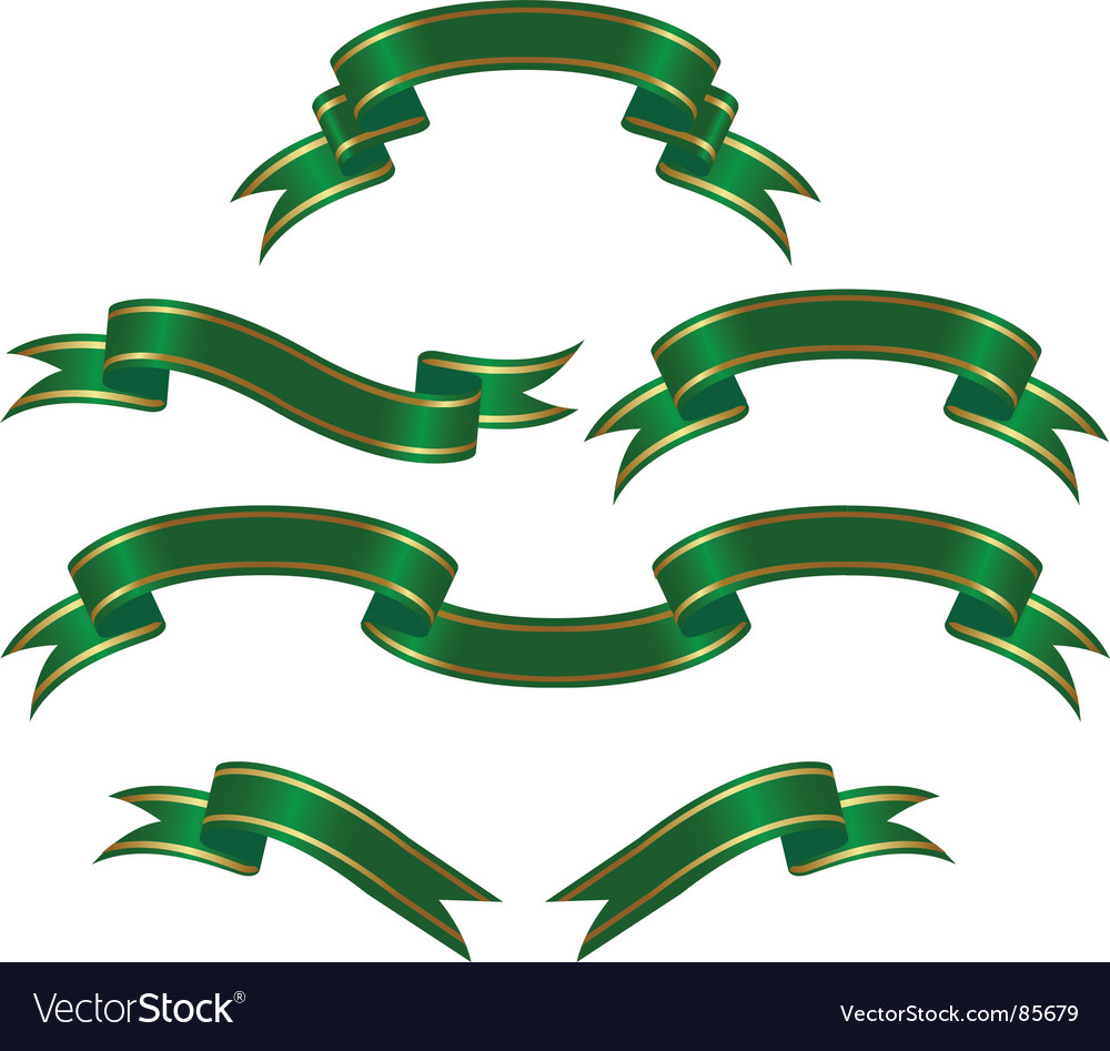 Green banners Royalty Free Vector Image - VectorStock