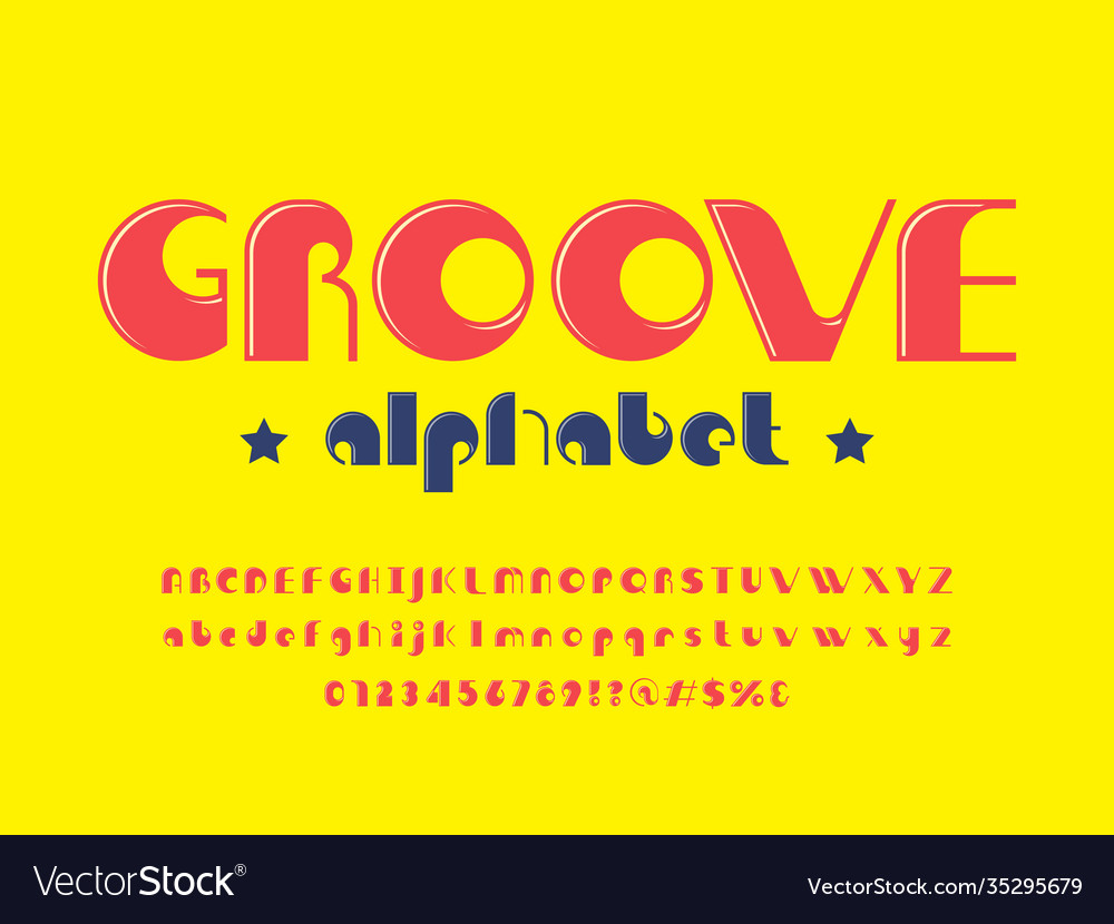 Groovy font Royalty Free Vector Image - VectorStock