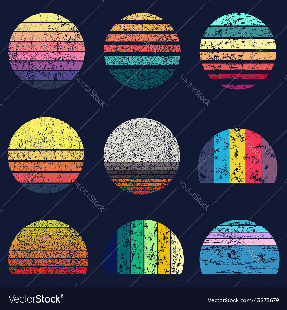 Grunge vintage retro background set collection vector image Grunge vintage retro background set collection