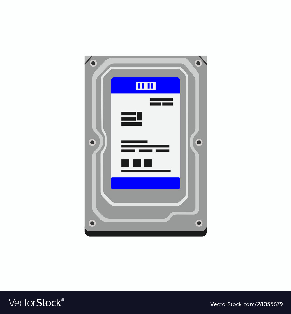 Festplattenlaufwerk PC-Hardware-Symbol in flach vector image Festplattenlaufwerk PC-Hardware-Symbol in flach