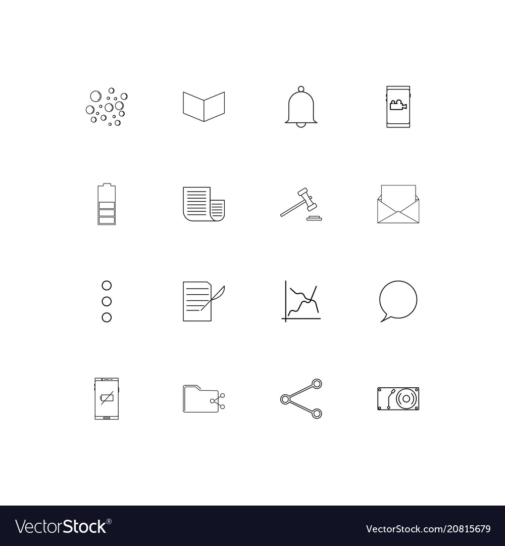 Internet of things linear thin icons set outlined