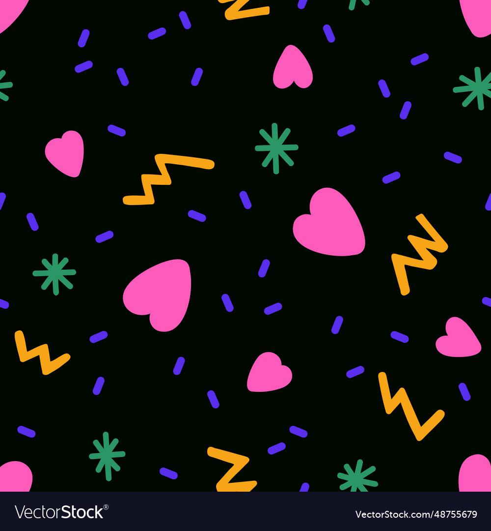 Modern abstract seamless pattern with hearts vector image Modern abstract seamless pattern with hearts