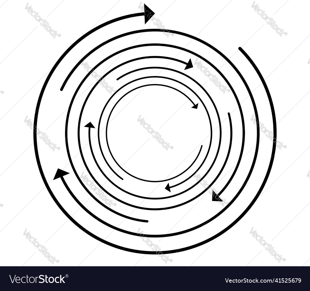 Random circular cycle arrow element spiral vector image Random circular cycle arrow element spiral