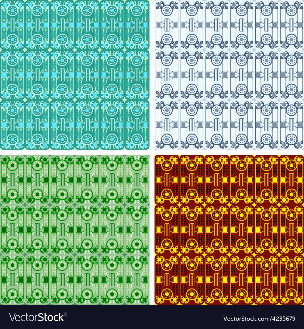 Seamless abstract art pattern set