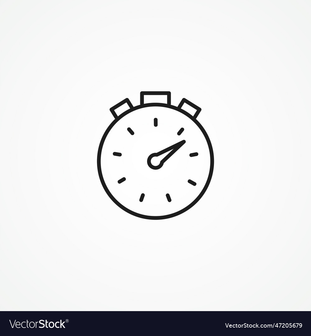 Stopwatch line icon web linear vector image Stopwatch line icon web linear