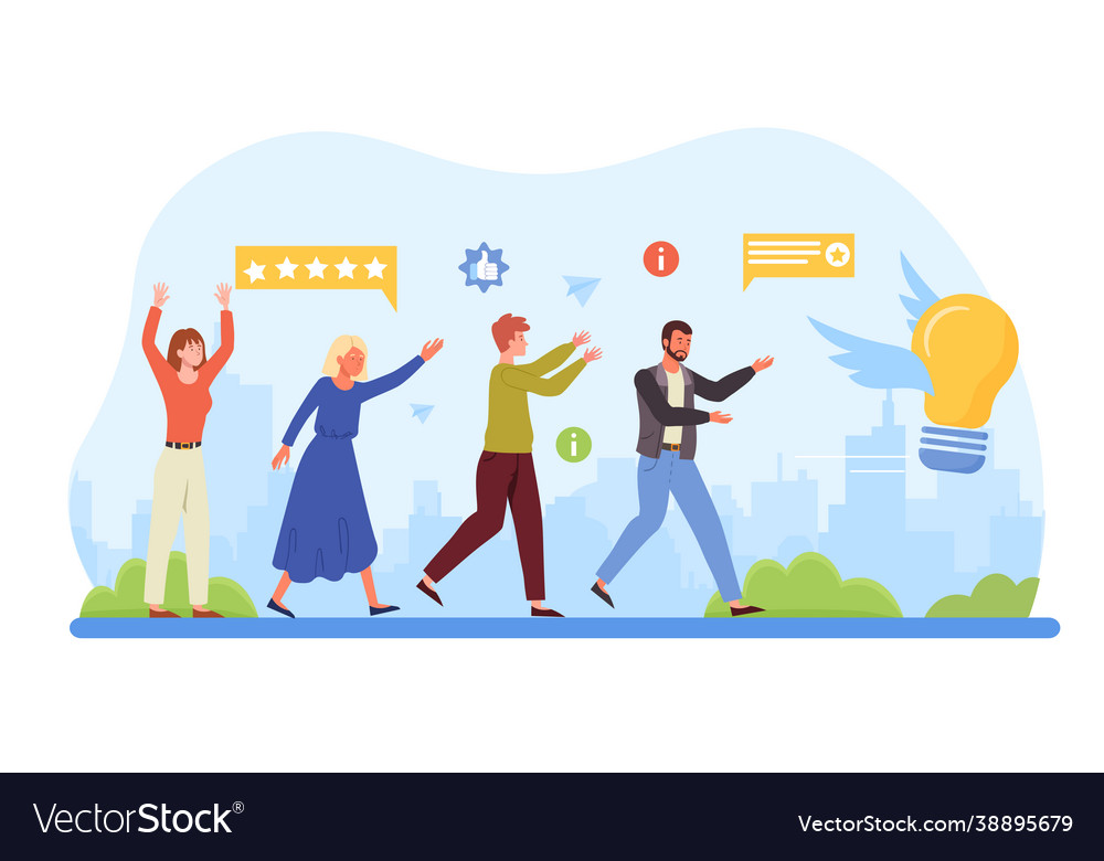 Tiny characters follow your dreams that come true vector image Tiny characters follow your dreams that come true