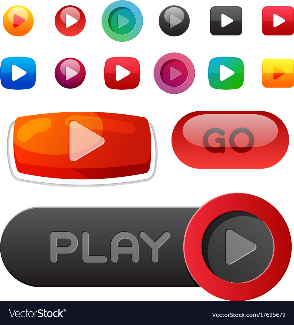 Ui interface button play media internet website
